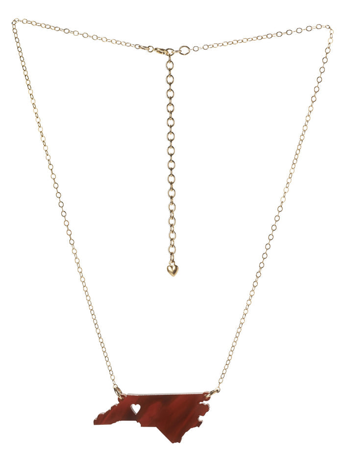 I found this at #moonandlola! - Acrylic State Heart Necklace North Carolina