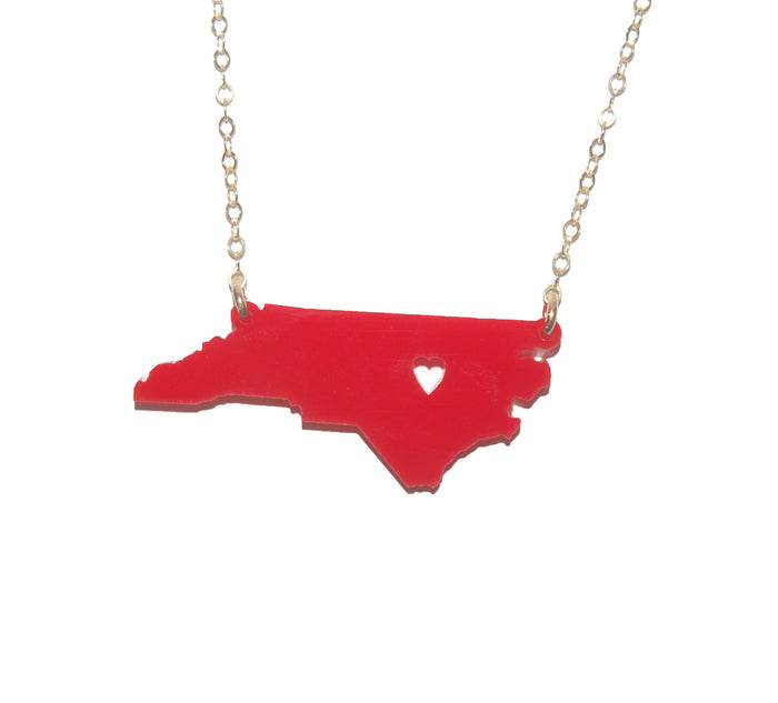 I found this at #moonandlola! - Acrylic State Heart Necklace Ruby