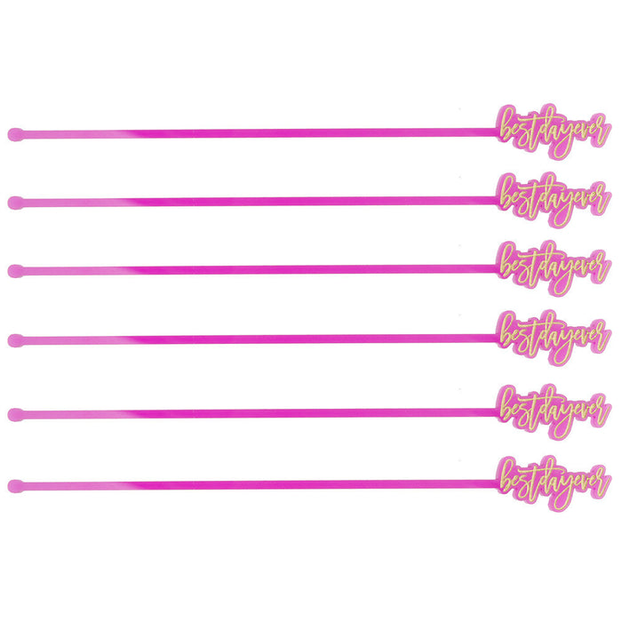 I found this at #moonandlola! - Best Day Ever Drink Stirrers Hot Pink