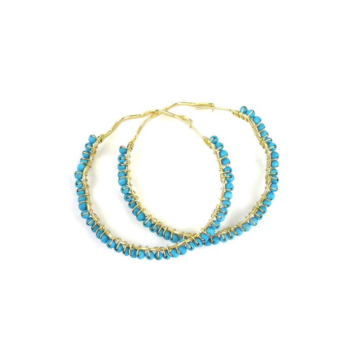 Moon and Lola - Bora Bora Turquoise Hoops