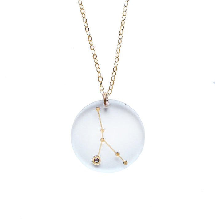 I found this at #moonandlola! - Acrylic Zodiac Constellation Necklace Crystal