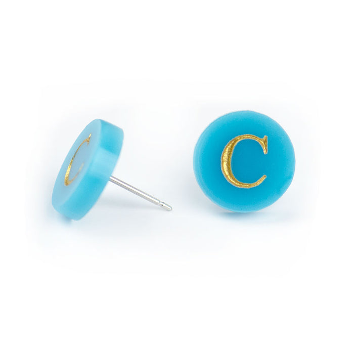 I found this at #moonandlola! - Dalton Studs "C" in Turquoise side view
