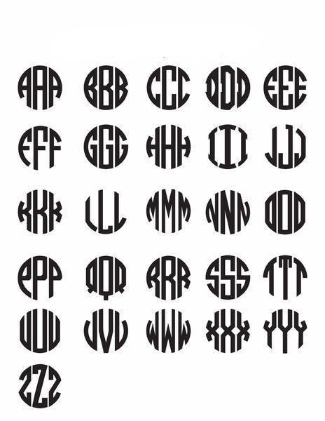 I found this at #moonandlola! - Block Monogram Font Sheet
