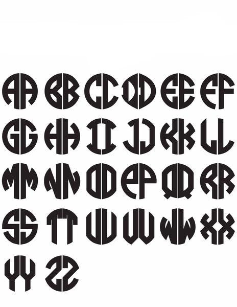 I found this at #moonandlola! - Block Two Letter Monogram Font Sheet