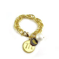 Moon and Lola Preston EDEN Charm Bracelet Cotton Pearl Gold