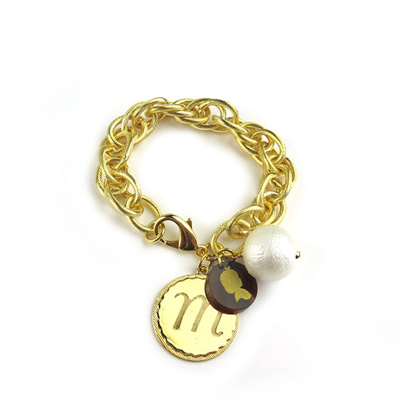 Moon and Lola - Preston EDEN Charm Bracelet Cotton Pearl Gold
