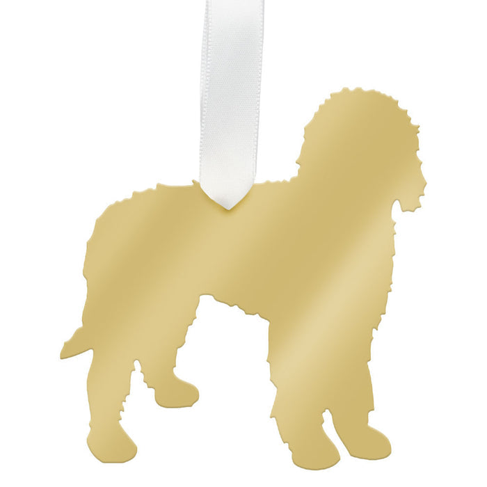I found this at #moonandlola! - Goldendoodle Ornament Mirrored Gold