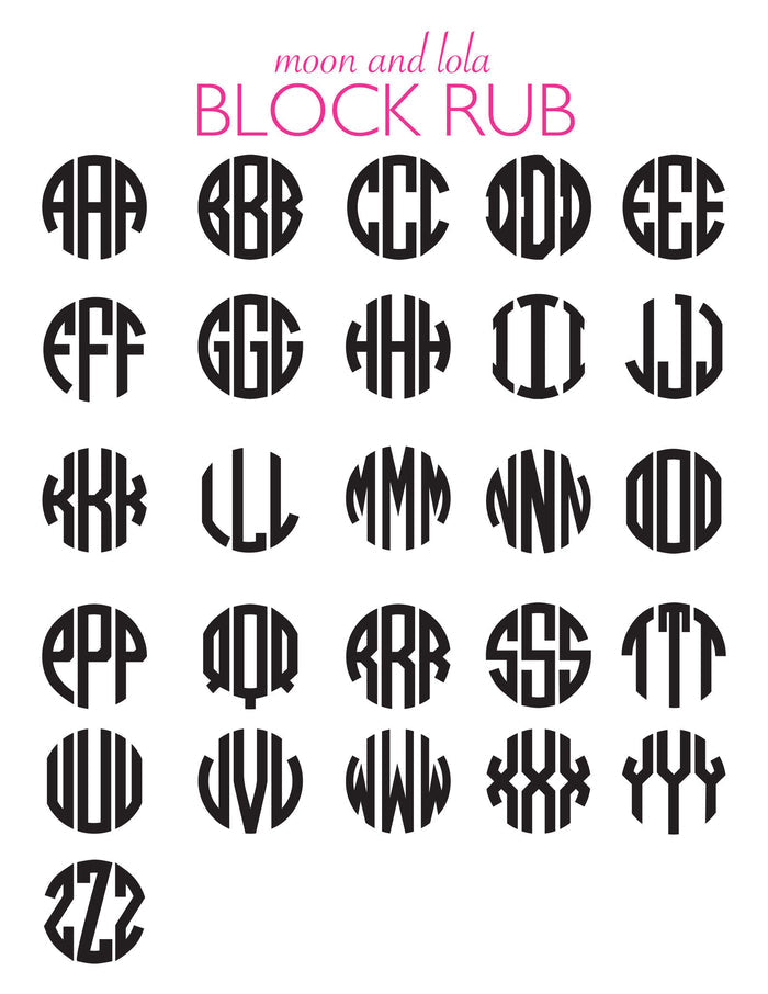 I found this at #moonandlola! - Block Monogram Font Sheet