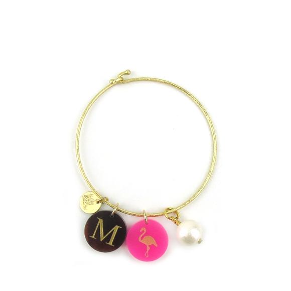 Moon and Lola - Kelly Bangle with Cotton Pearl Charm