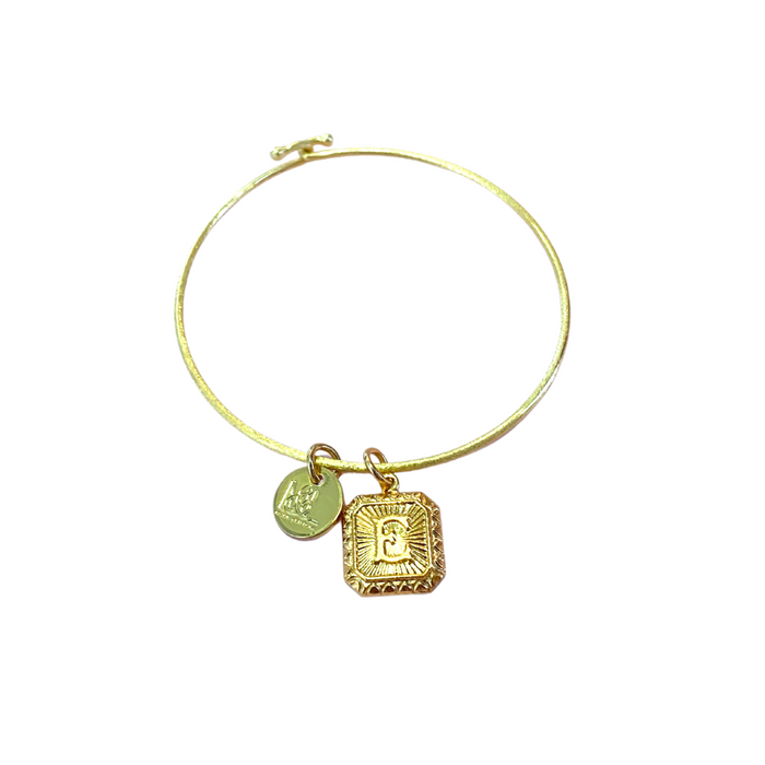 Palmer Initial Charm - Moon and Lola
