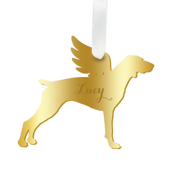 Moon and Lola - Personalized Angel Pointer Ornament with wings in gold