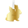 Moon and Lola - Personalized Angel Rabbit Ornament with wings in gold