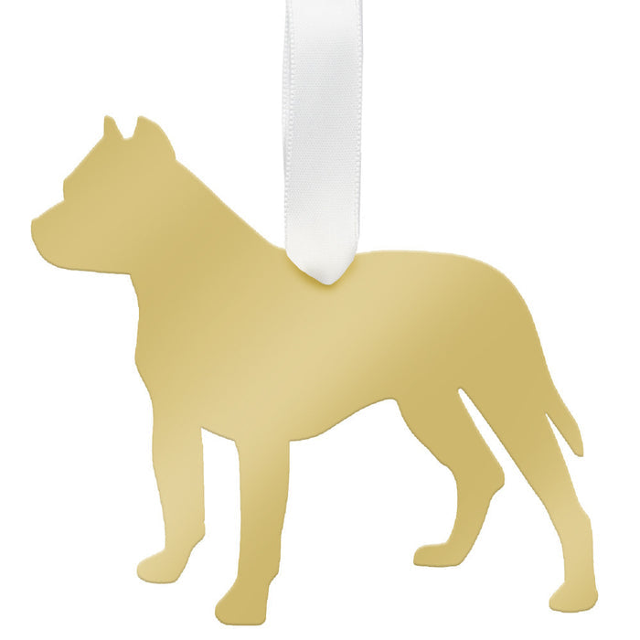 I found this at #moonandlola! - Pitbull Ornament Mirrored Gold
