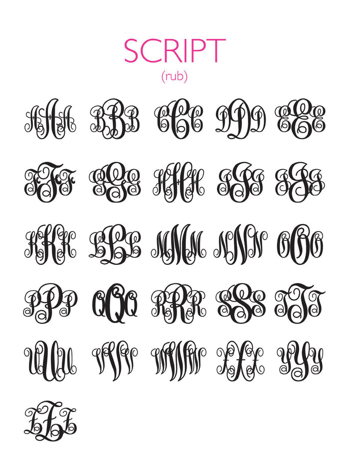 I found this at #moonandlola! - Script Monogram Font Sheet