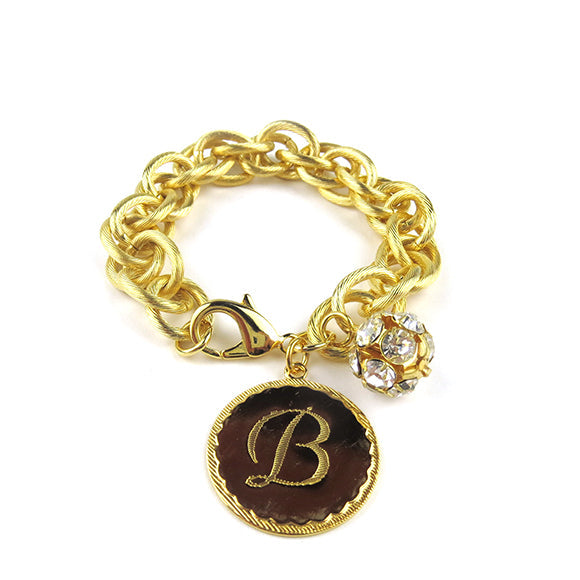 Moon and Lola Preston Rhinestone Charm Bracelet GOLD