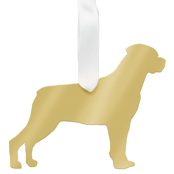 I found this at #moonandlola! - Rottweiler Ornament Mirrored Gold