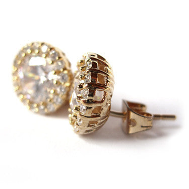 Moon and Lola  - St. James Studs Gold side view