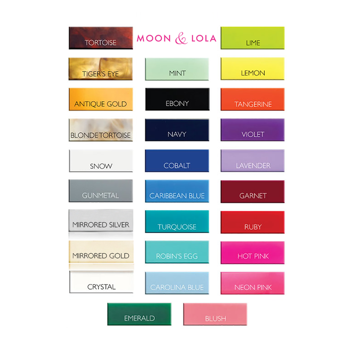 Moon and Lola - Acrylic Color Chart