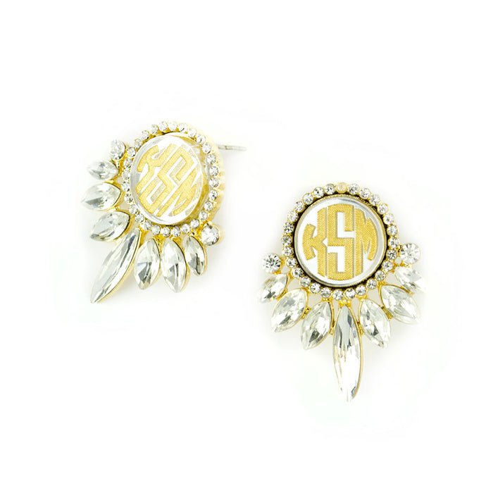 I found this at #moonandlola! - Vienna Rhinestone Monogram Earrings