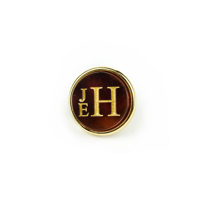 I found this at #moonandlola! - Lapel Pin Stacked Block Monogram