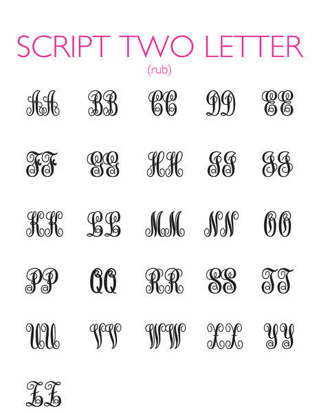 I found this at #moonandlola! - 2 Letter Script Rub Font Sheet