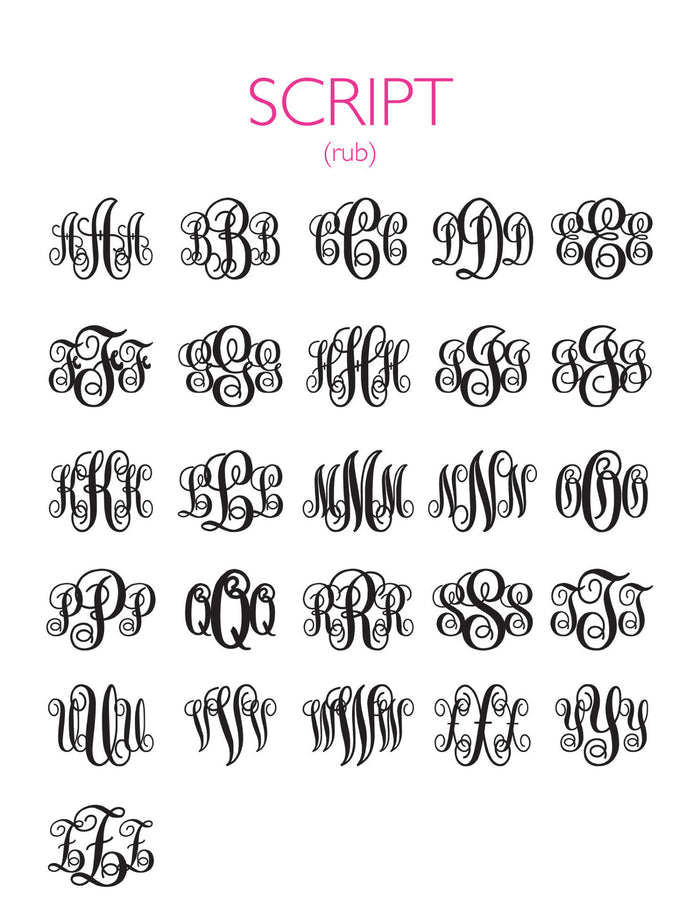I found this at #moonandlola! - Script Monogram Font Chart