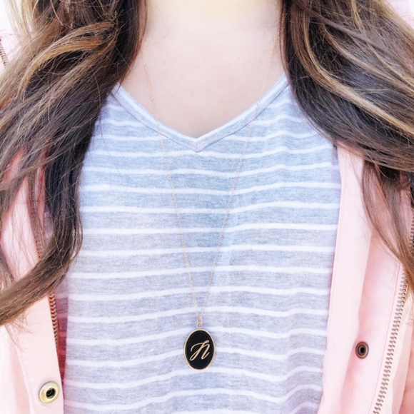 Moon and Lola - Vineyard Single Initial Necklace