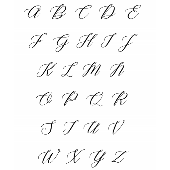 Moon and Lola - Vineyard Single Initial Necklace font sheet